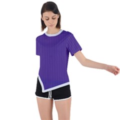 Spanish Violet & White - Asymmetrical Short Sleeve Sports Tee