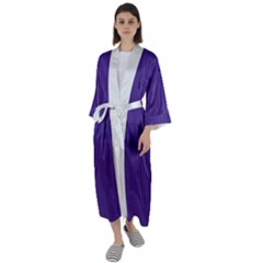 Spanish Violet & White - Maxi Satin Kimono