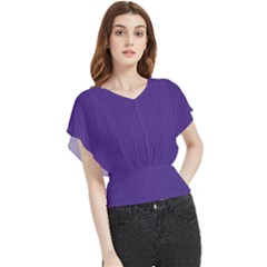 Spanish Violet & White - Butterfly Chiffon Blouse