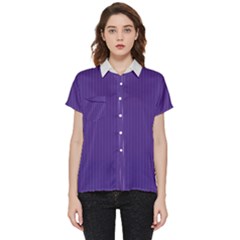 Spanish Violet & White - Short Sleeve Pocket Shirt