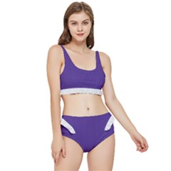 Spanish Violet & White - Frilly Bikini Set