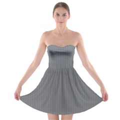 Steel Grey & White - Strapless Bra Top Dress by FashionLane