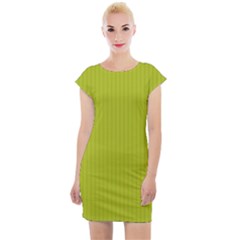 Acid Green & Black - Cap Sleeve Bodycon Dress