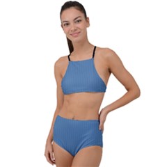 Air Force Blue & Black - High Waist Tankini Set by FashionLane