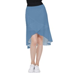 Air Force Blue & Black - Frill Hi Low Chiffon Skirt by FashionLane