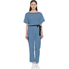 Air Force Blue & Black - Batwing Lightweight Jumpsuit by FashionLane