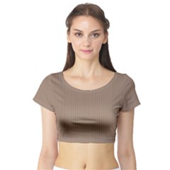 Beaver Brown & Black - Short Sleeve Crop Top