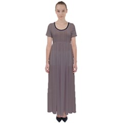 Beaver Brown & Black - High Waist Short Sleeve Maxi Dress by FashionLane