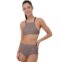 Beaver Brown & Black - High Waist Tankini Set by FashionLane