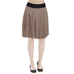 Beaver Brown & Black - Pleated Skirt by FashionLane