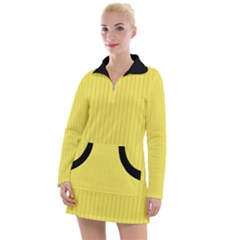 Maize Yellow & Black - Women s Long Sleeve Casual Dress by FashionLane