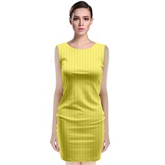 Maize Yellow & Black - Classic Sleeveless Midi Dress by FashionLane