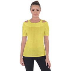 Maize Yellow & Black - Shoulder Cut Out Short Sleeve Top by FashionLane