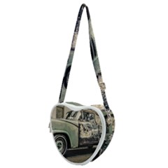 Abandoned Old Car Photo Heart Shoulder Bag by dflcprintsclothing