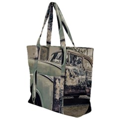 Abandoned Old Car Photo Zip Up Canvas Bag by dflcprintsclothing
