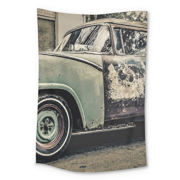 Abandoned Old Car Photo Large Tapestry