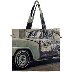 Abandoned Old Car Photo Canvas Travel Bag by dflcprintsclothing