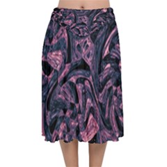 Mad Hatter Velvet Flared Midi Skirt by MRNStudios