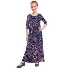 Mad Hatter Kids  Quarter Sleeve Maxi Dress by MRNStudios