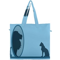 Cat Mirror Lion Canvas Travel Bag by HermanTelo