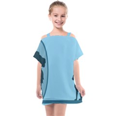 Cat Mirror Lion Kids  One Piece Chiffon Dress