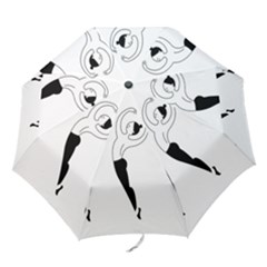 Classical Ballet Dancers Folding Umbrellas