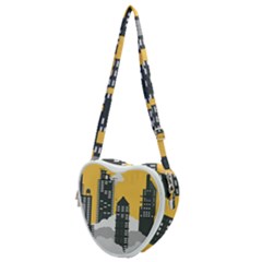 Minimal Skyscrapers Heart Shoulder Bag by Alisyart