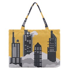 Minimal Skyscrapers Zipper Medium Tote Bag by Alisyart