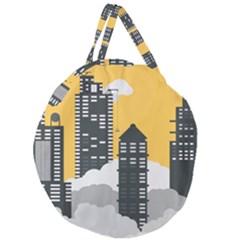 Minimal Skyscrapers Giant Round Zipper Tote by Alisyart