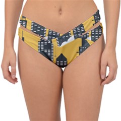 Minimal Skyscrapers Double Strap Halter Bikini Bottom