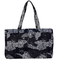 Black And White Cracked Abstract Texture Print Canvas Work Bag by dflcprintsclothing