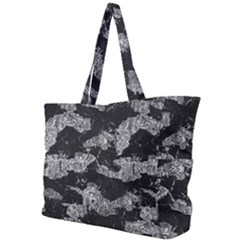 Black And White Cracked Abstract Texture Print Simple Shoulder Bag by dflcprintsclothing