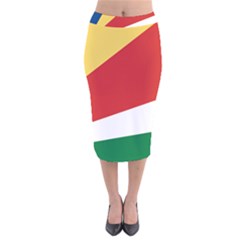 Seychelles Flag Velvet Midi Pencil Skirt by FlagGallery