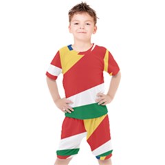 Seychelles Flag Kids  Tee And Shorts Set by FlagGallery