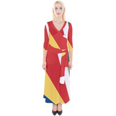 Seychelles-flag12 Quarter Sleeve Wrap Maxi Dress by FlagGallery