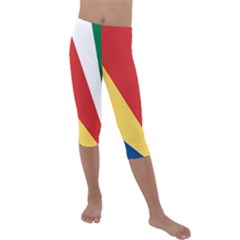 Seychelles-flag12 Kids  Lightweight Velour Capri Leggings  by FlagGallery