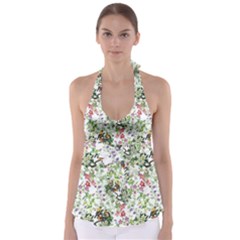 Green Flora Babydoll Tankini Top by goljakoff