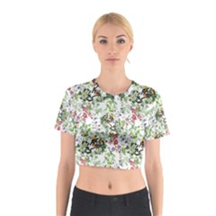 Green Flora Cotton Crop Top by goljakoff