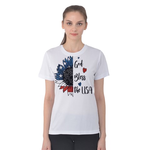 God Bless The Usa Women s Cotton Tee by Gingerly