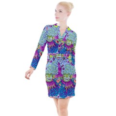 Supersoniccelestialpower2020 Button Long Sleeve Dress by chellerayartisans