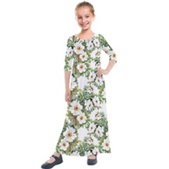 Summer Flowers Kids  Quarter Sleeve Maxi Dress by goljakoff