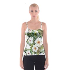 White Flowers Spaghetti Strap Top by goljakoff