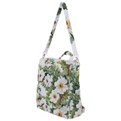 White Flowers Crossbody Backpack by goljakoff