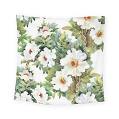 White Flowers Square Tapestry (small) by goljakoff