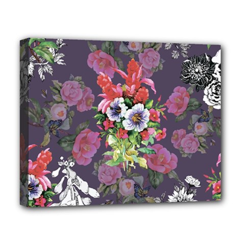 Purple Flowers Deluxe Canvas 20  X 16  (stretched) by goljakoff