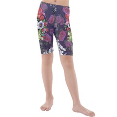 Purple Flowers Kids  Mid Length Swim Shorts by goljakoff