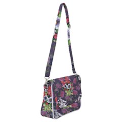 Purple Flowers Shoulder Bag With Back Zipper by goljakoff