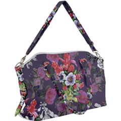 Purple Flowers Canvas Crossbody Bag by goljakoff