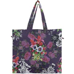 Purple Flowers Canvas Travel Bag by goljakoff