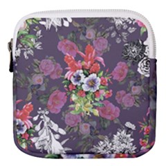 Purple Flowers Mini Square Pouch